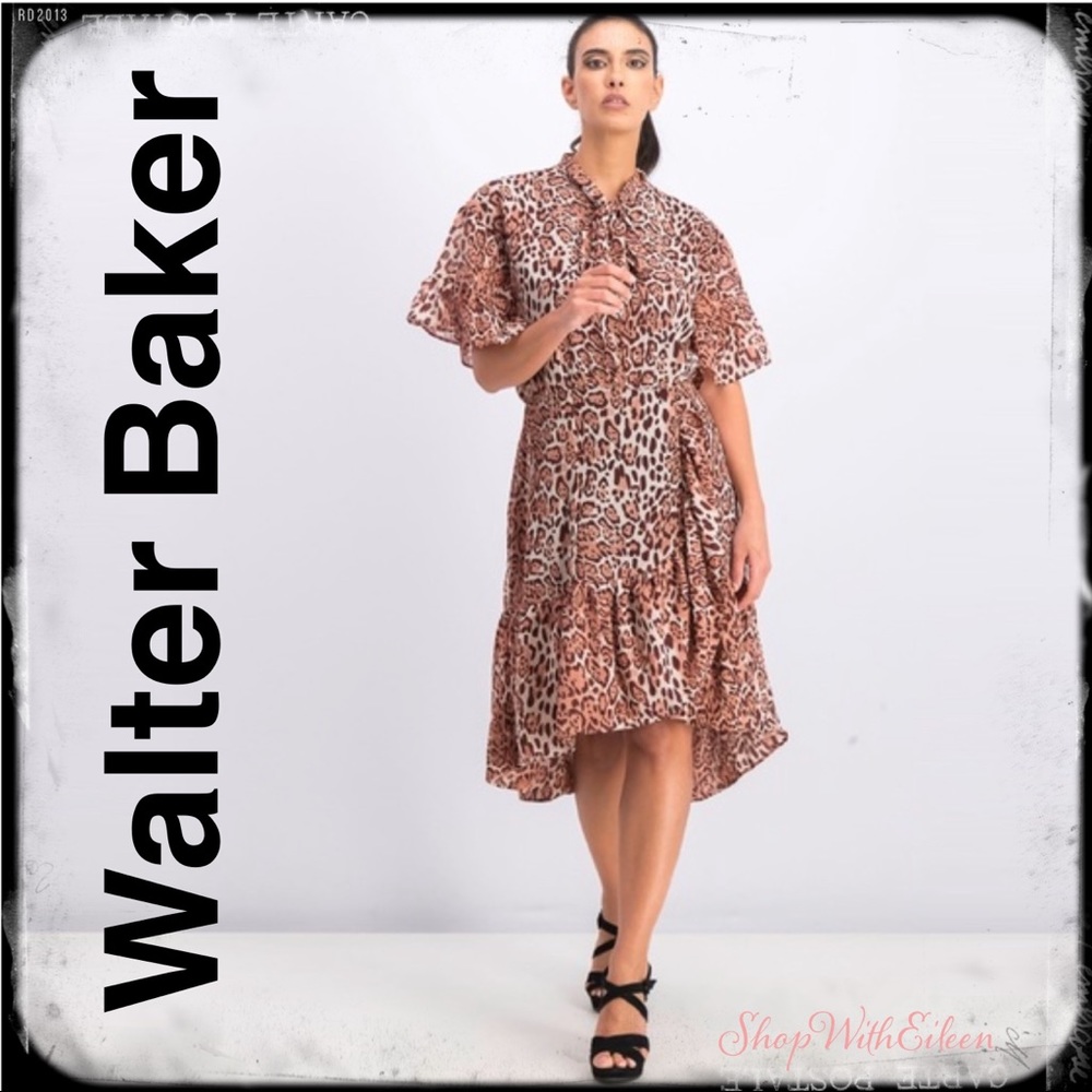 Walter Baker Lucien Dusty Leopard Dress NWT